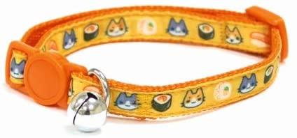 Ошейник для кота Croci CATMANIA SUSHI нейлоновый со звонком 23-35x1 см Желтый (1254840986)