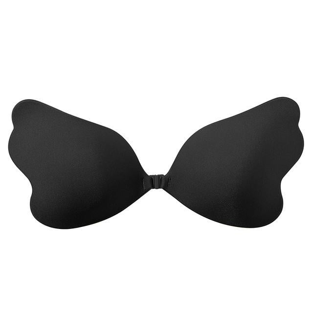 Бюстгальтер-невидимка самоклеющийся силиконовый Fly Bra Бабочка на застежке впереди С Черный (BT-808-1BL-C)