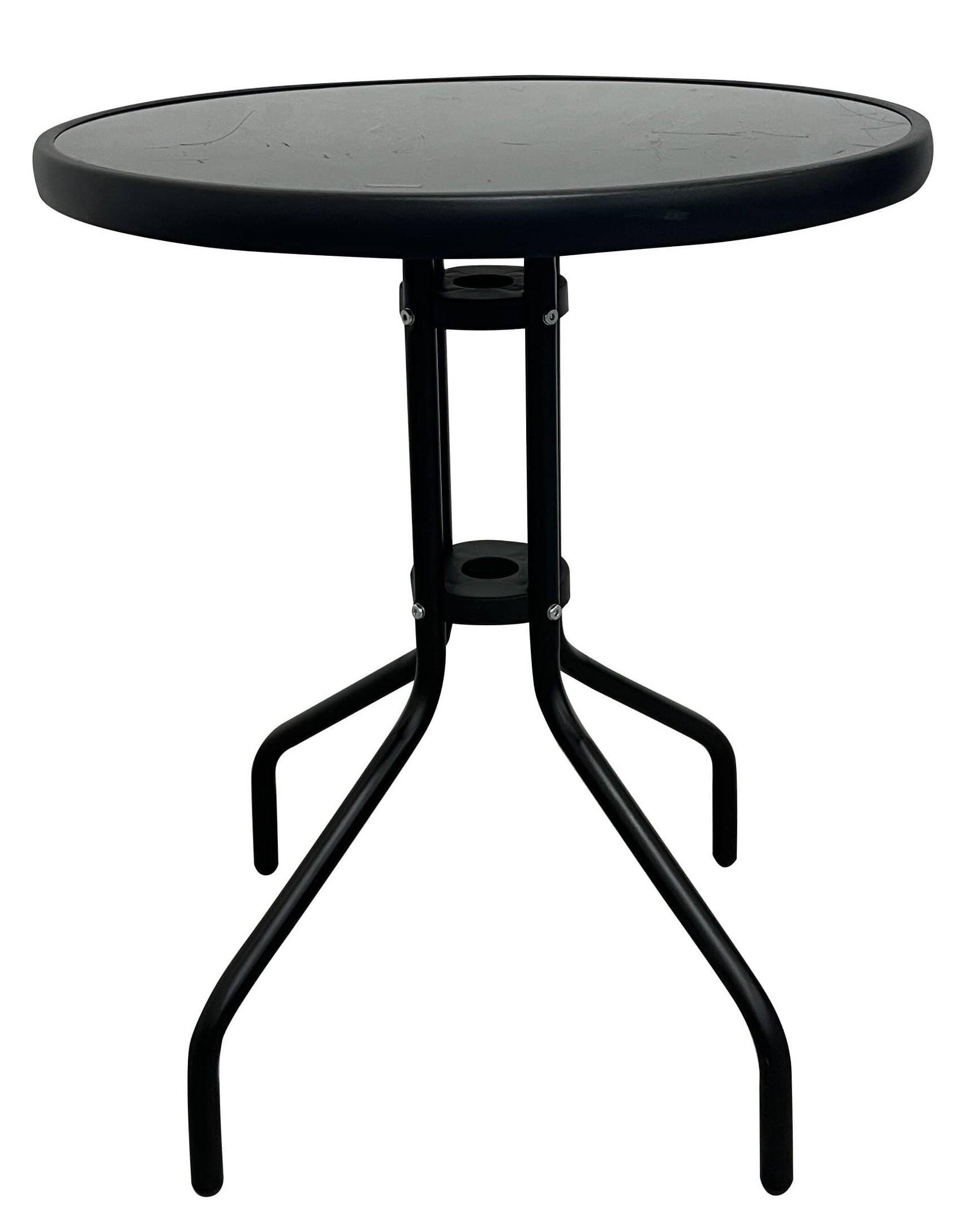 Стол стеклянный садовый для террасы Bonro B-60BL Черный (5160)