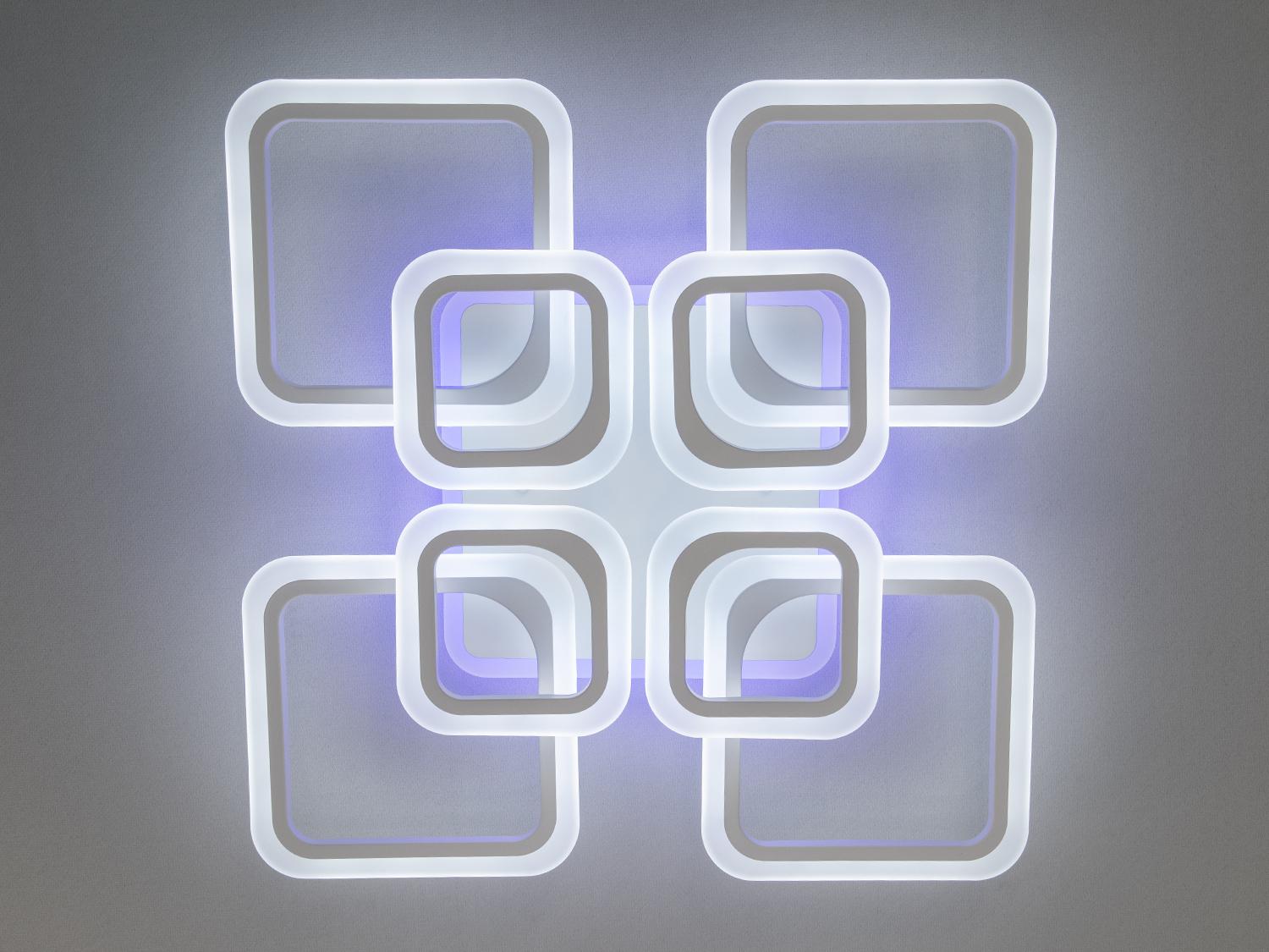 Люстра стельова LED з димером та підсвічуванням 145W (A8060/4+4WH 3col dim) - фото 3 Люстра стельова LED з димером та підсвічуванням 145W (A8060/4+4WH 3col dim) - фото 3