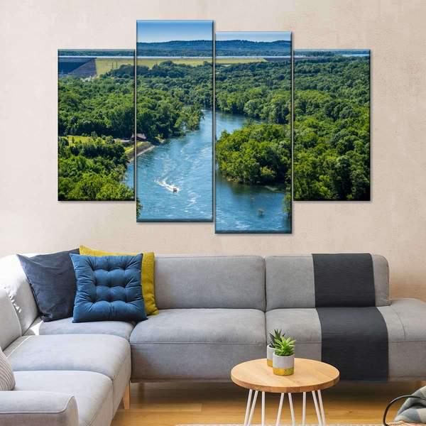 Модульная картина KIL Art Пейзаж реки из четырех частей 89x56 см (M4_M_145)