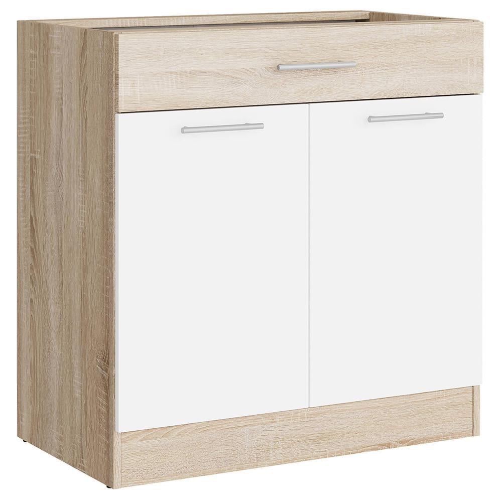 Модуль кухонный нижний с ящиком Еверест Эко 800 без столешницы 80х46х82 см Дуб сонома/Нимфея альба (DTM-071038)