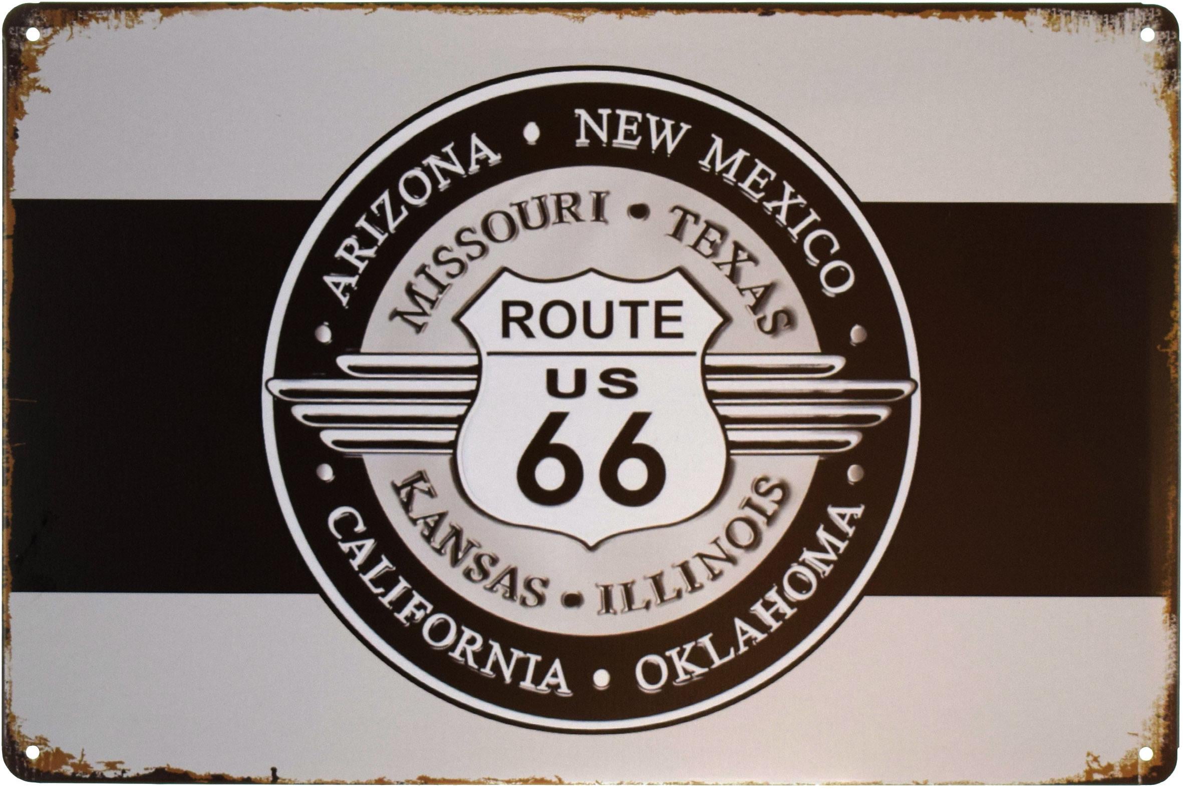 Табличка металлическая Route 66 Штаты 20x30 см