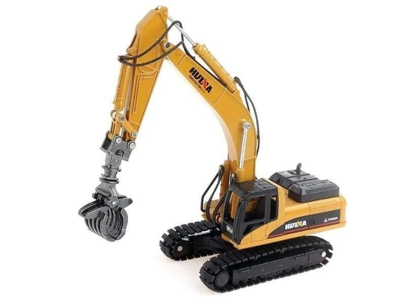 Машинка-экскаватор Hui Na Toys металлический с грейфером (1713)
