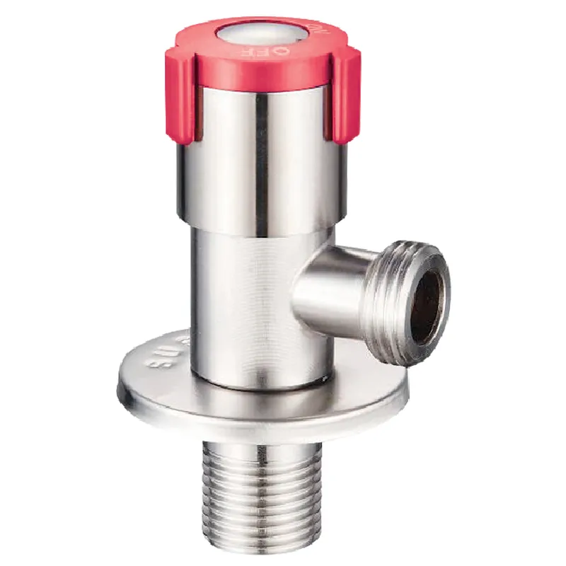 Кран для подключения сантехприборов Zerix VAL-07 1/2x1/2" из нержавеющей стали SUS304 Красный (ZX5100)
