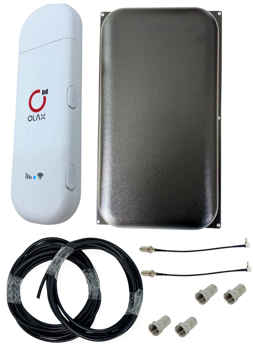 Комплект для інтернету роутер модем WIFI 4G Olax Олакс F 90 MIMO та антена 22 дБ кабель 20 м та перехідники