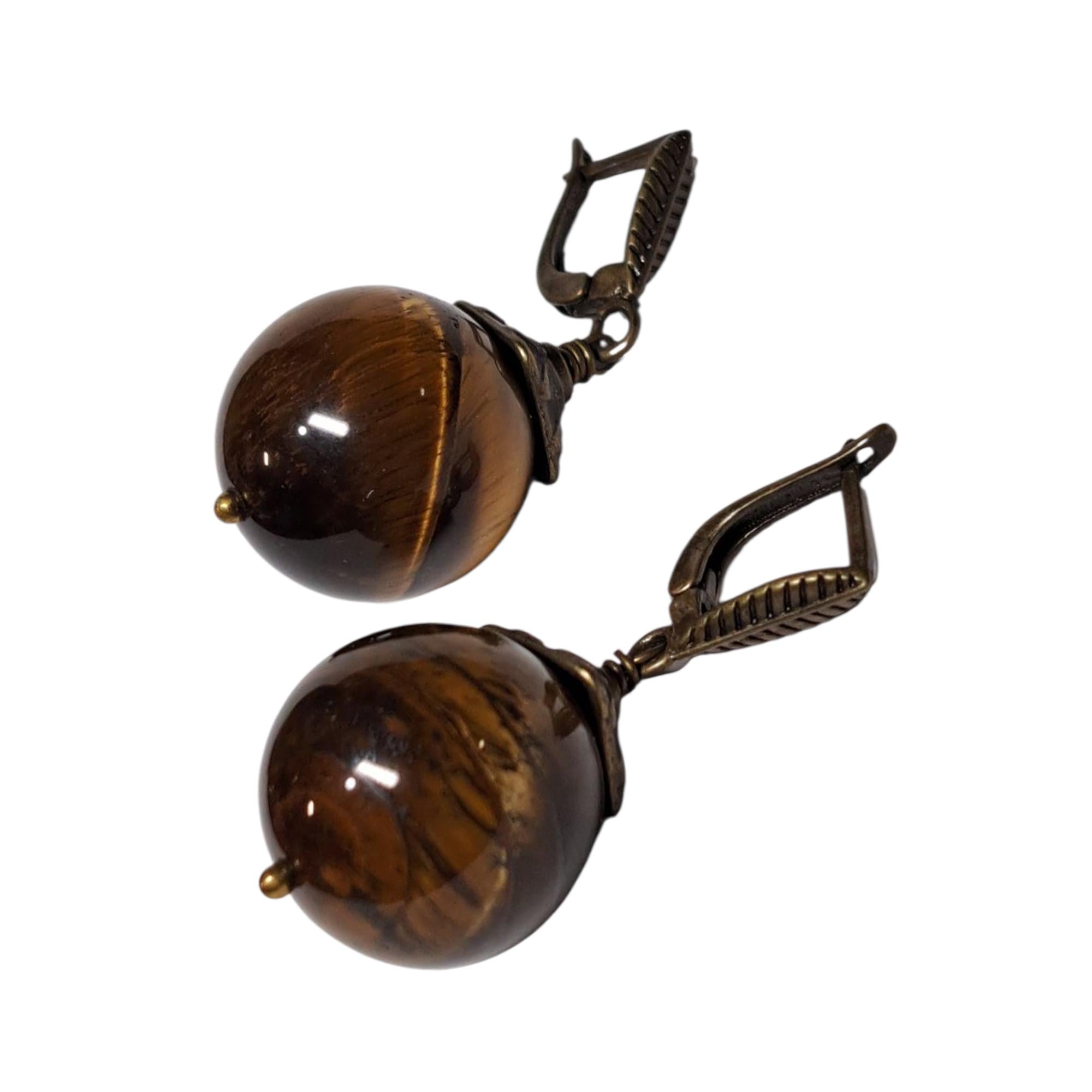 Серьги DARSANA Долче из натурального камня тигровый глаз (DRSU501997)