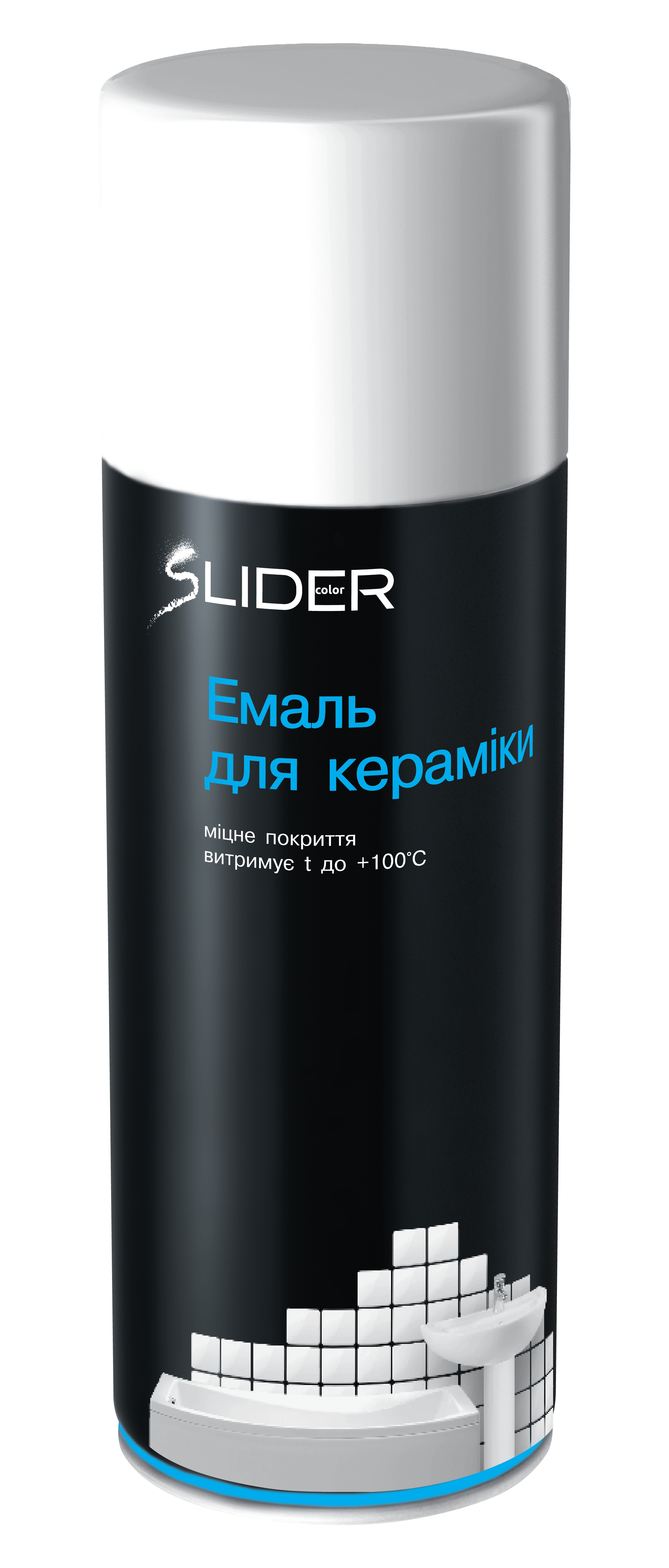 Емаль аерозольна для кераміки та емалевих покриттів Lider 400 мл Білий (192)