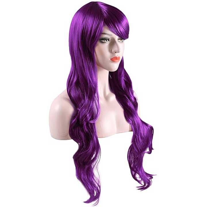 Перука хвиляста аніме косплей 80 см Фіолетовий