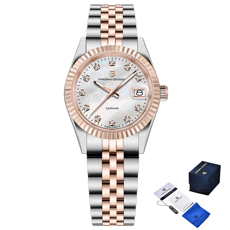 Наручний годинник Pagani Design PD-1794L Silver/Rose Gold/White