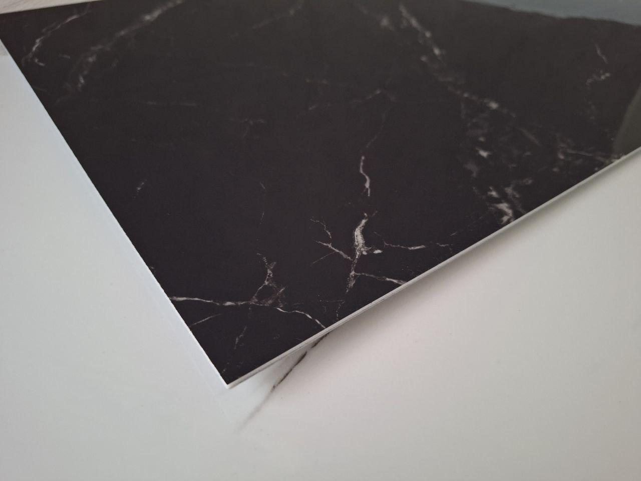 Плитка-самоклейка виниловая 600х300х2 мм Черный мрамор (F026) - фото 2