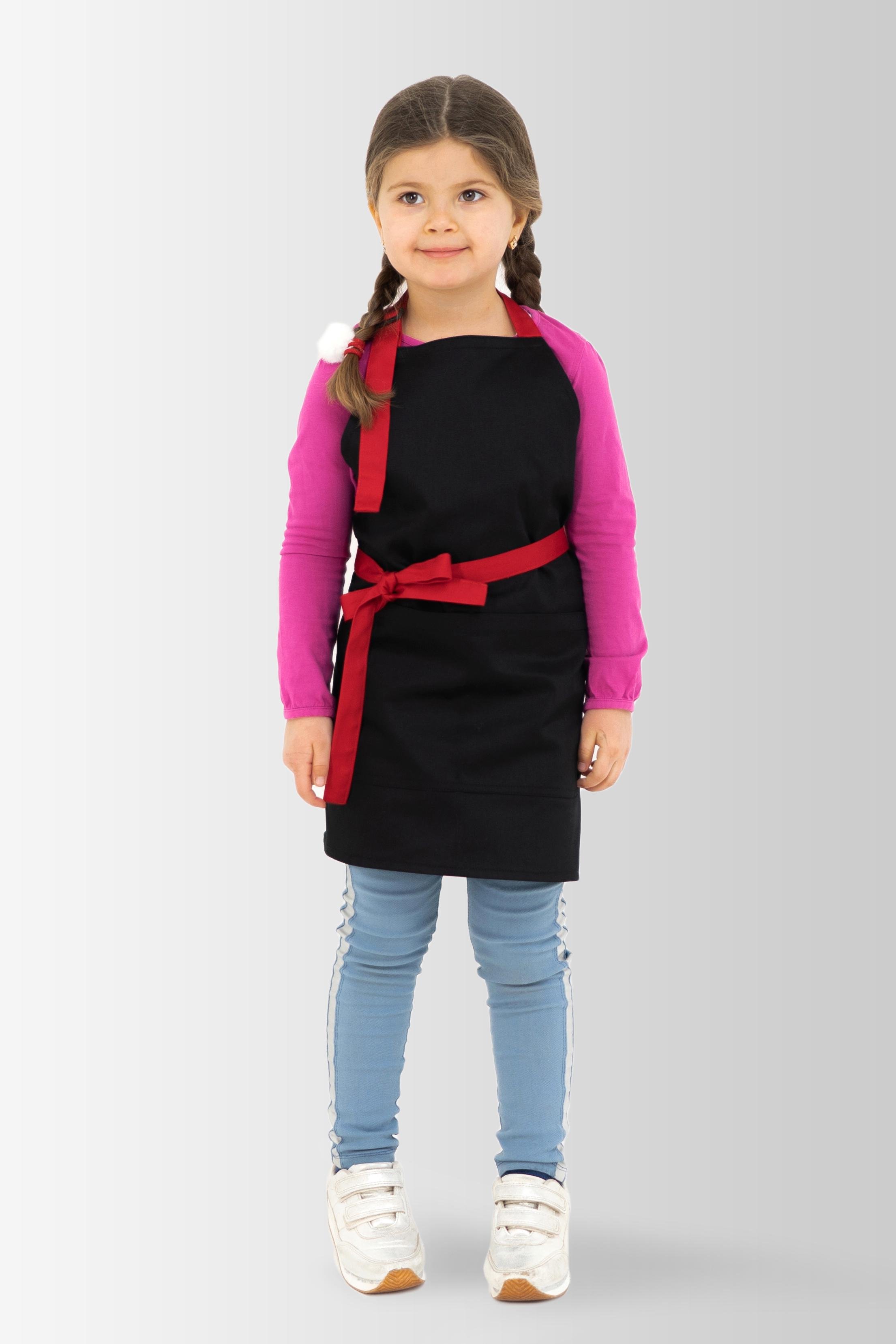 Фартух дитячий Vsetex Latte Kids 5-7 років Чорно-червоний (7233228) - фото 1