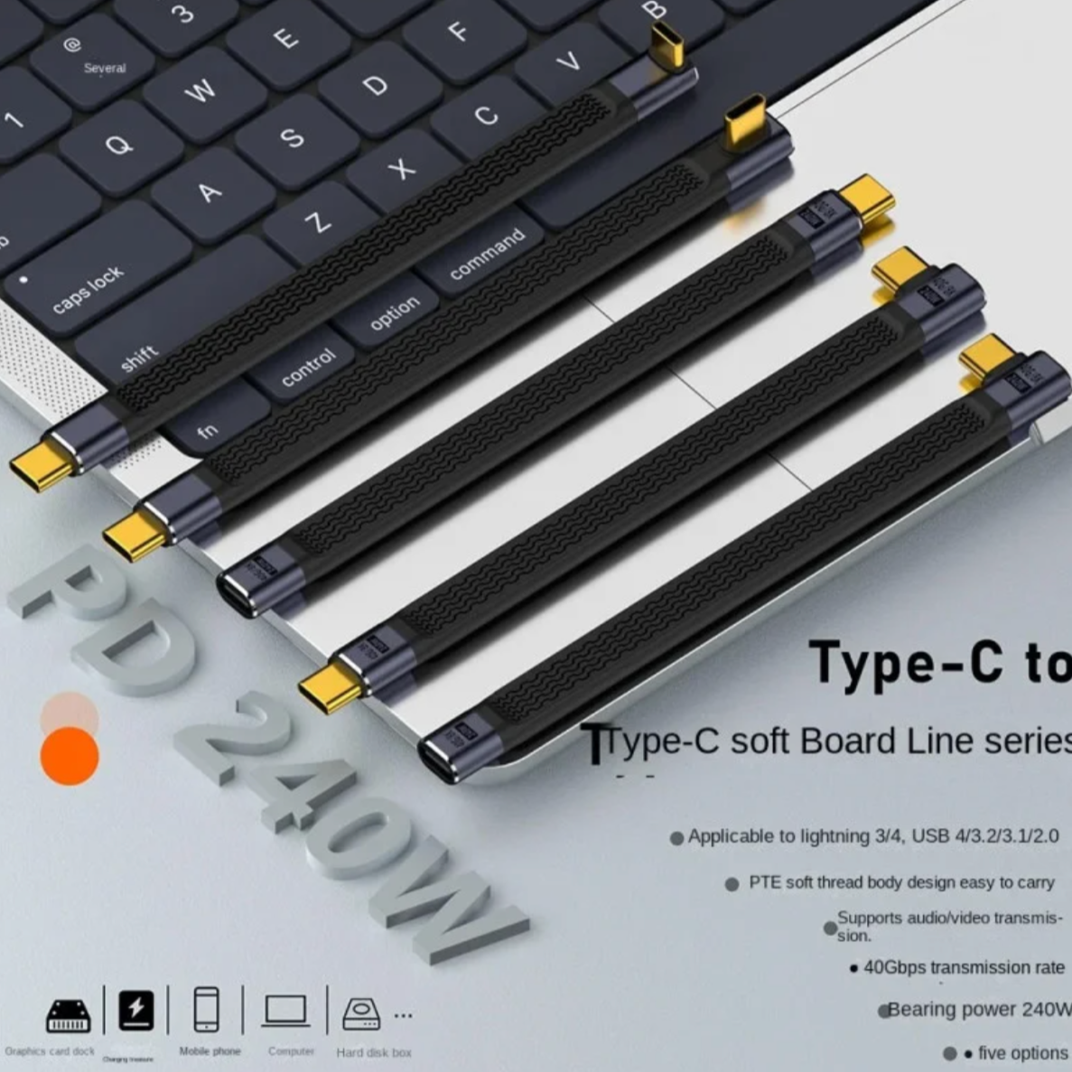 Кабель аудіо-відео кутовий USB-C4-40-SMM USB-C-USB-C (000049348) - фото 4