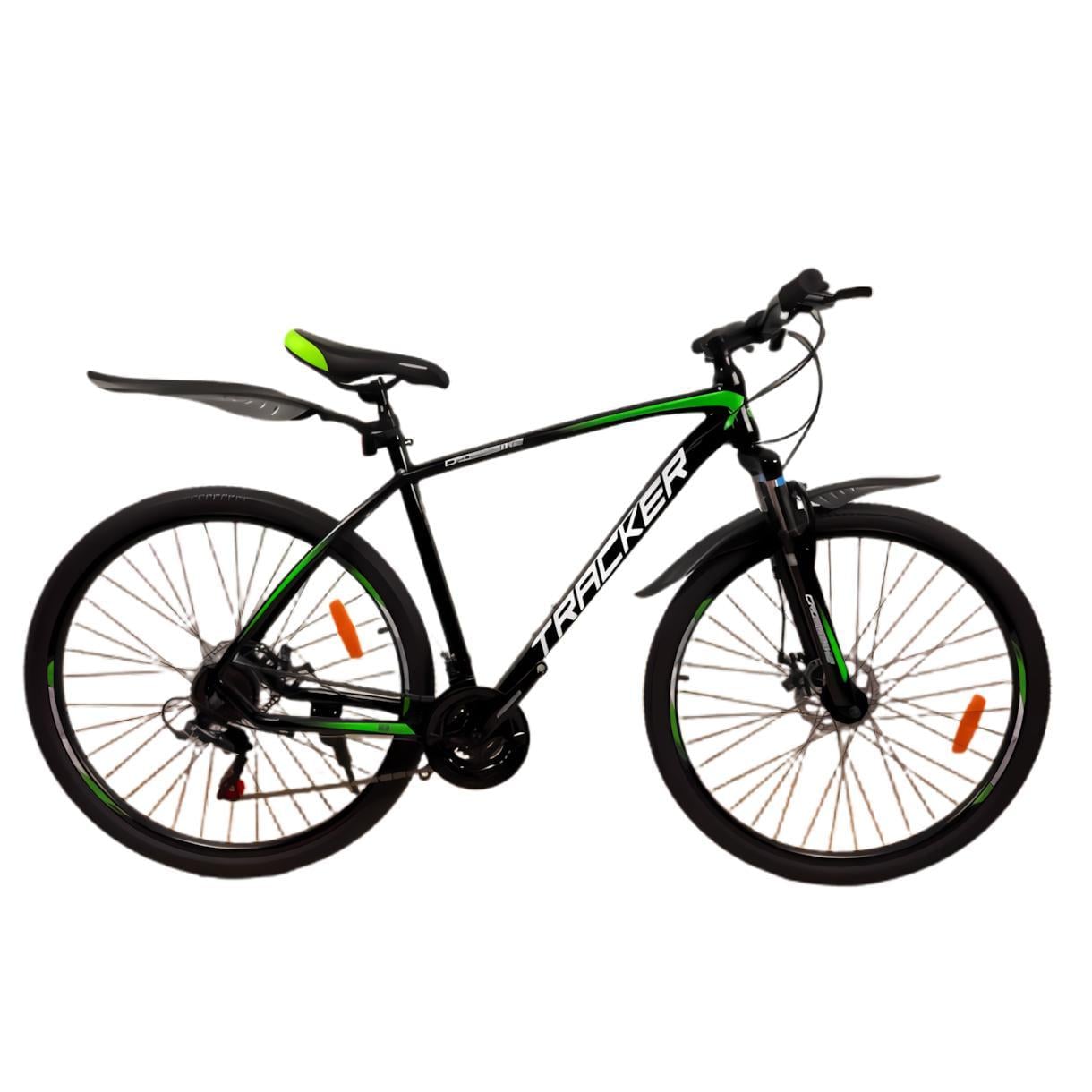Велосипед CrossBike Tracker 29" 21" Чорний/Зелений (349)