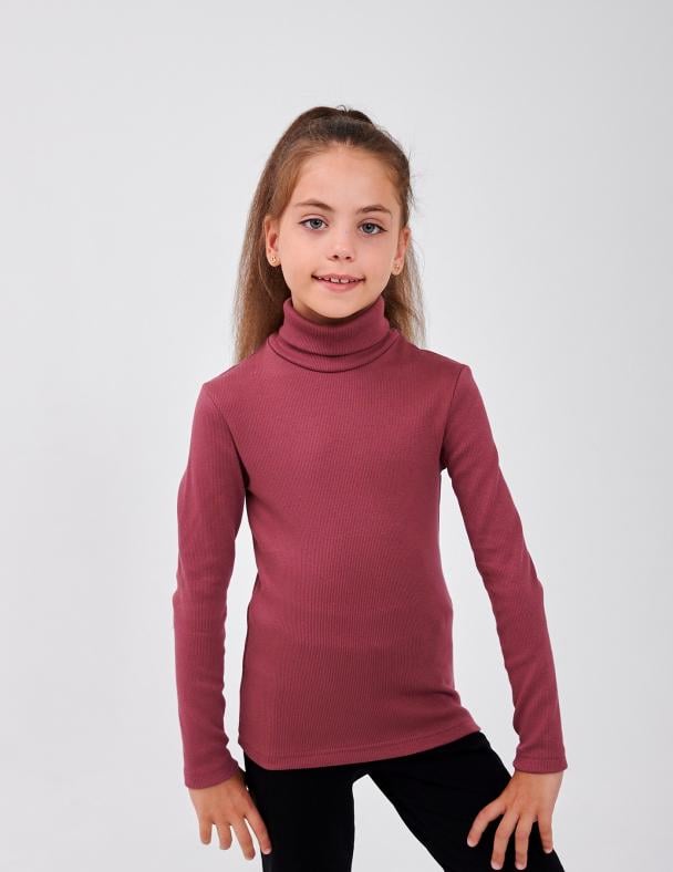 Гольф для девочки Smil Кашкорс с начесом 158 см Сливовой (114020)