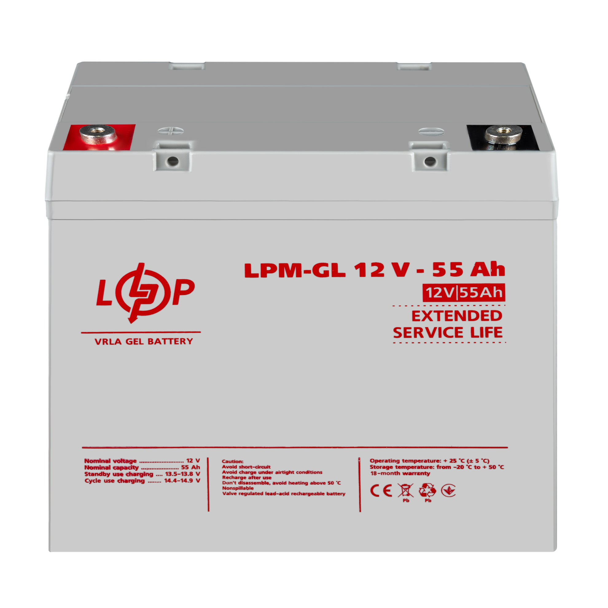 Аккумулятор гелевый LPM-GL 12V-55 Ah - фото 2 Аккумулятор гелевый LPM-GL 12V-55 Ah - фото 2