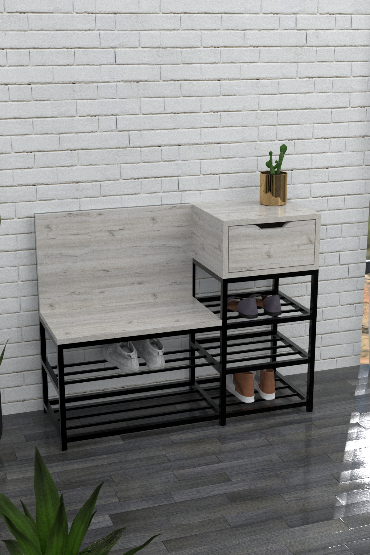 Полка для обуви EcoLoft Лофт DSP-1024 Дуб Кортона (23196282)