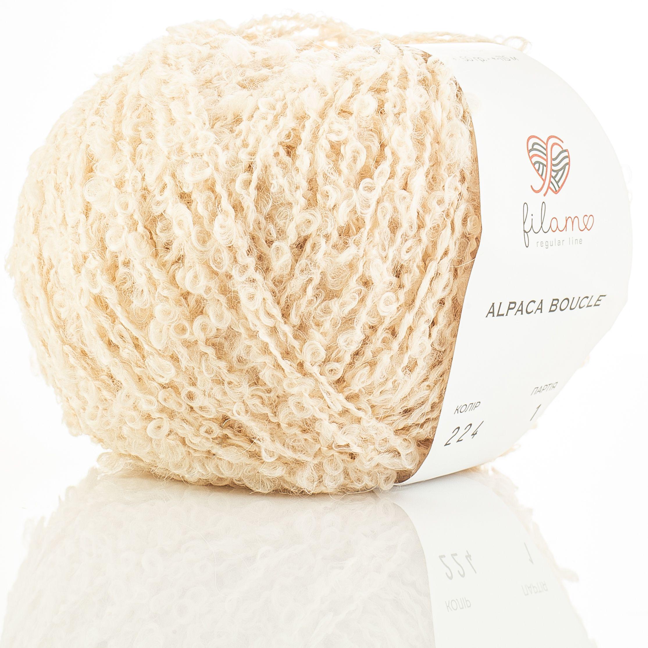Пряжа букле Filamo Alpaca Boucle 224 парне молоко (3954)