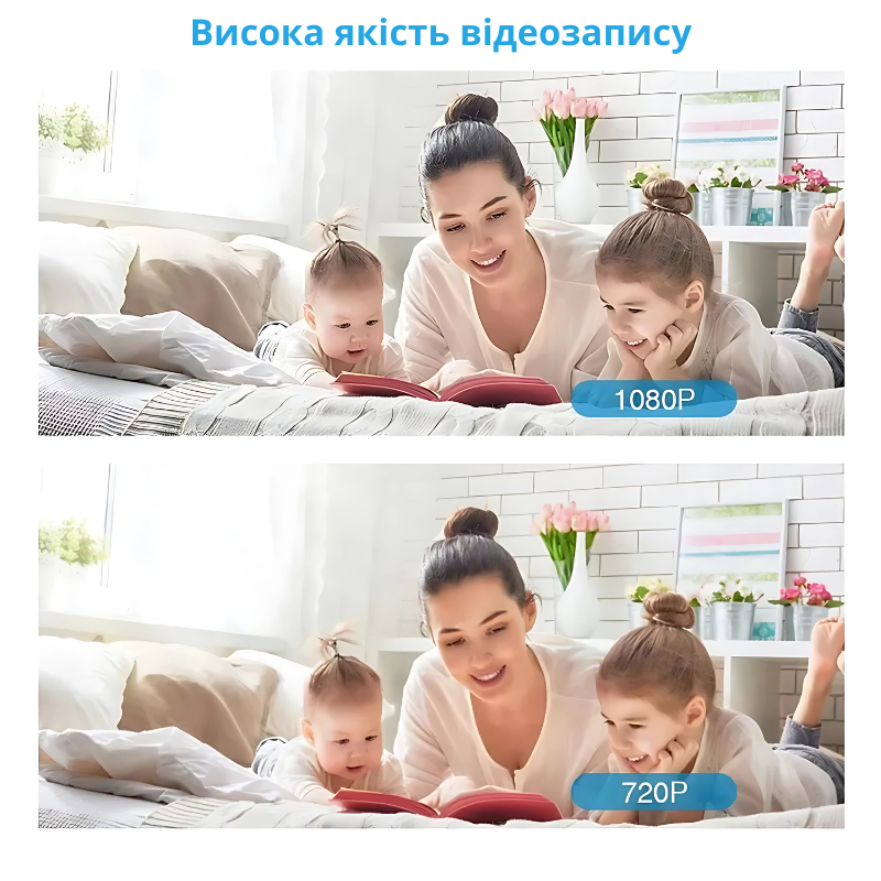 Камера відеоспостереження IP Wifi FullHD з автотрекінгом і датчиком руху/нічним баченням 360° Білий (3853447068) - фото 5