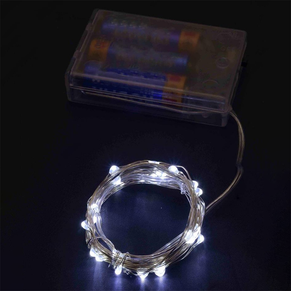 Гирлянда светодиодная роса на батарейках статический режим 20 LED IP44 2 м Холодный белый - фото 1 Гирлянда светодиодная роса на батарейках статический режим 20 LED IP44 2 м Холодный белый - фото 1