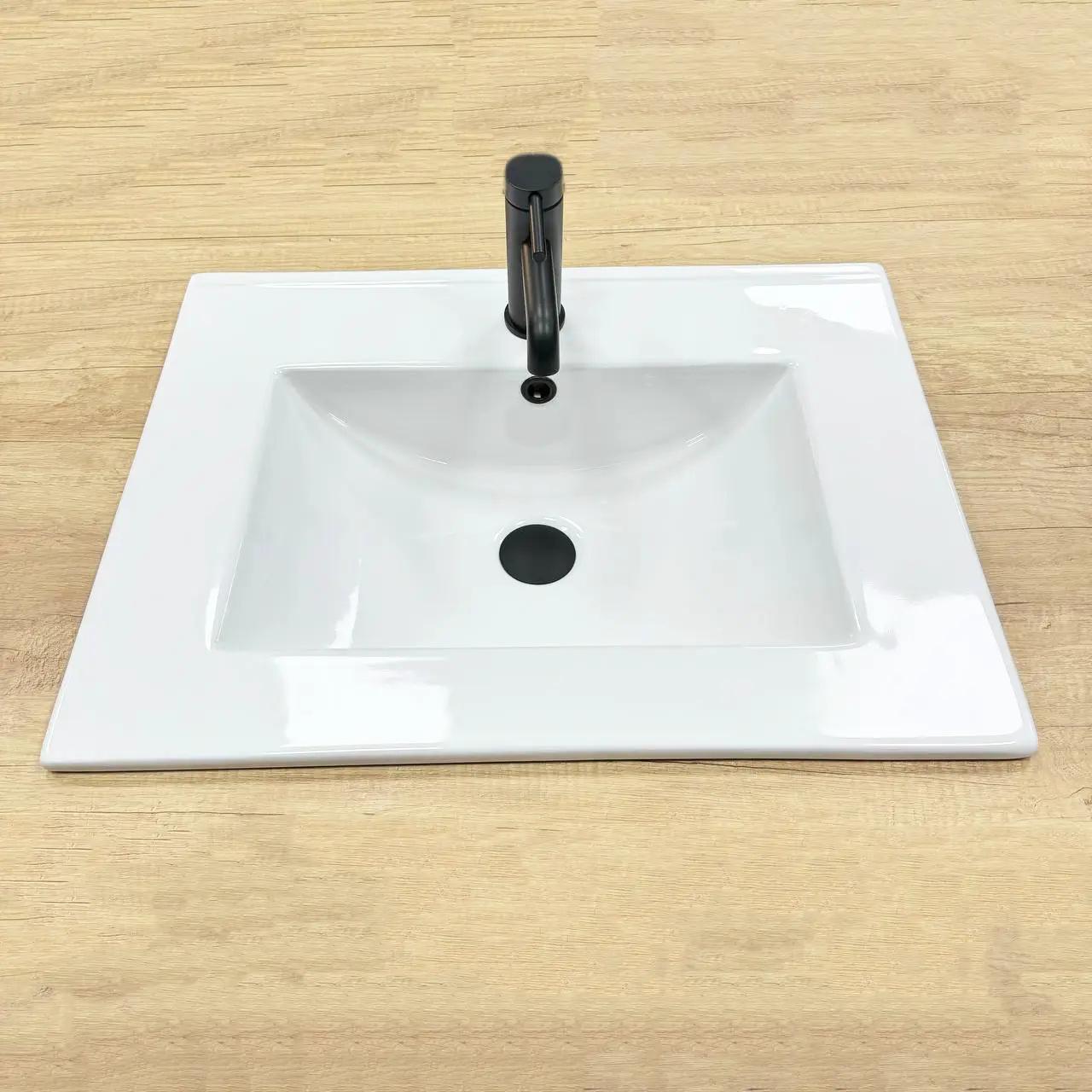 Раковина врезная VBI Ferrara 60 прямоугольная 600x465 мм Белый (RM-VBI-018010) - фото 2 Раковина врезная VBI Ferrara 60 прямоугольная 600x465 мм Белый (RM-VBI-018010) - фото 2