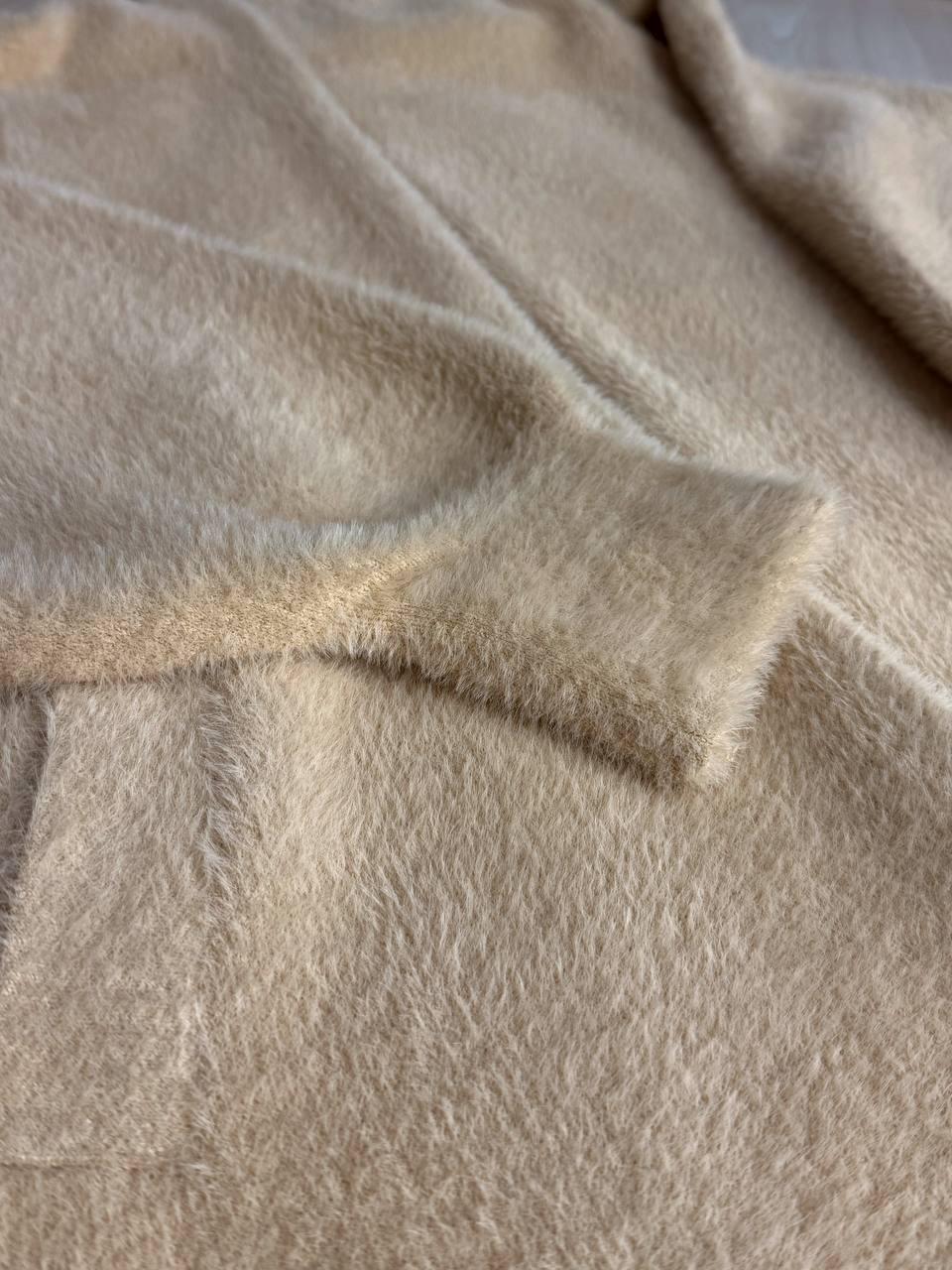 Кардиган женский Fancy Matinee 30740 ангора длинный с карманами OS Бежевый (4869) - фото 7