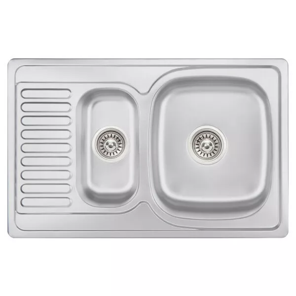 Мойка кухонная Wezer 7850 08 с сифоном 780x500x180 мм Satin (7850(0,8)S)