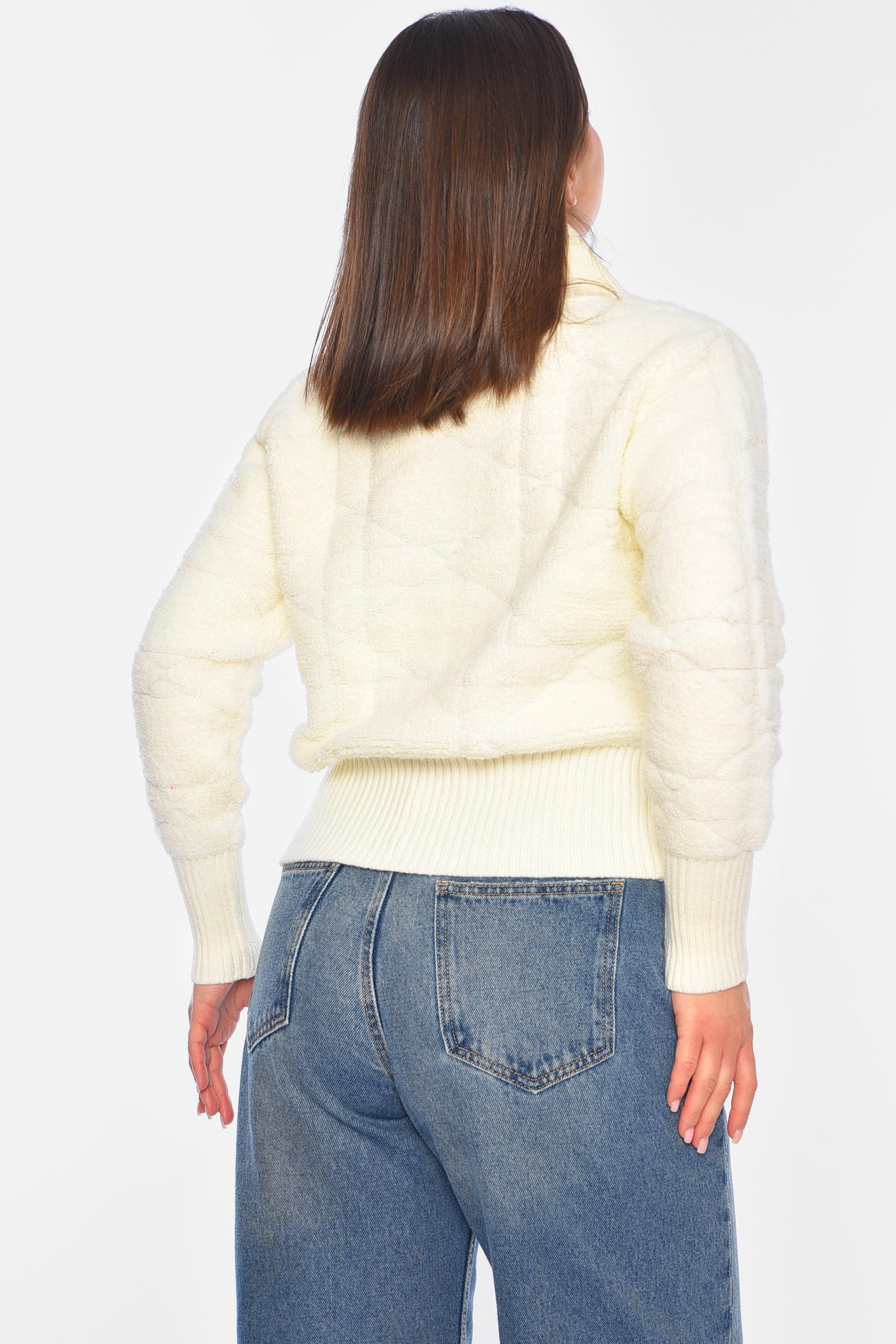 Кофта жіноча на блискавці S-M Білий (191915) - фото 3