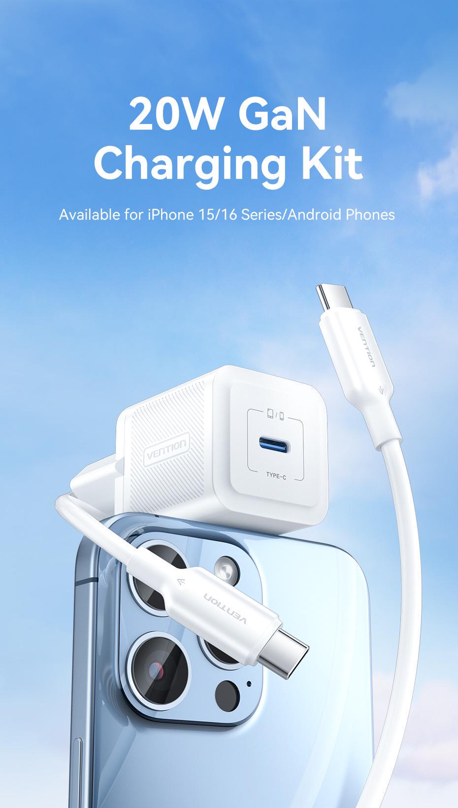 Зарядное устройство для Vention 20W GaN III Type-C 1C EU быстрая зарядка 20Вт Type-C 60Вт 1 м Белый (TZ-FEPW0-EU-01) - фото 2 Зарядное устройство для Vention 20W GaN III Type-C 1C EU быстрая зарядка 20Вт Type-C 60Вт 1 м Белый (TZ-FEPW0-EU-01) - фото 2