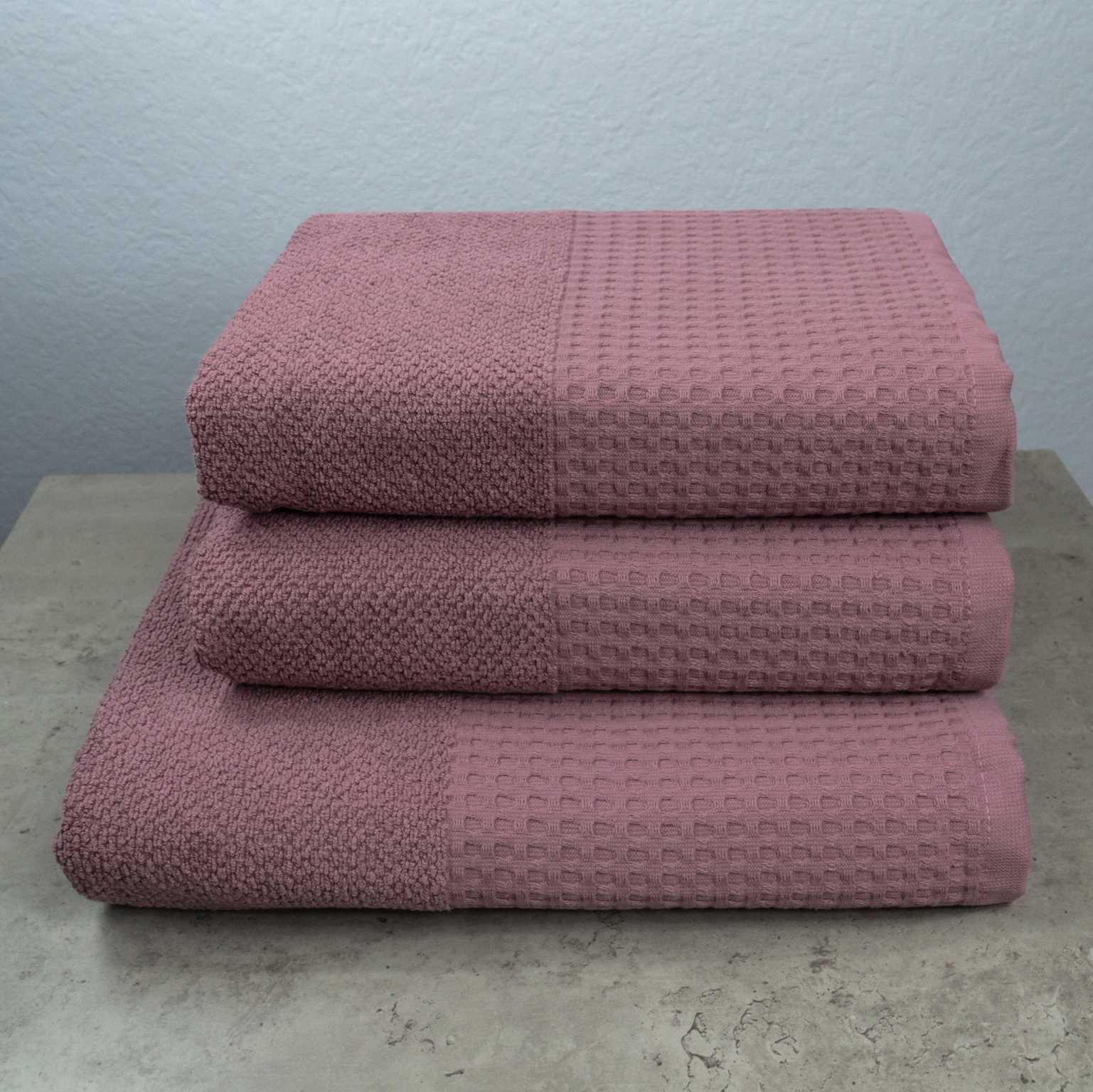 Комплект полотенец GM Textile Бордюр вафельный 3 шт. Виноградный (500-k-vb-vinograd)