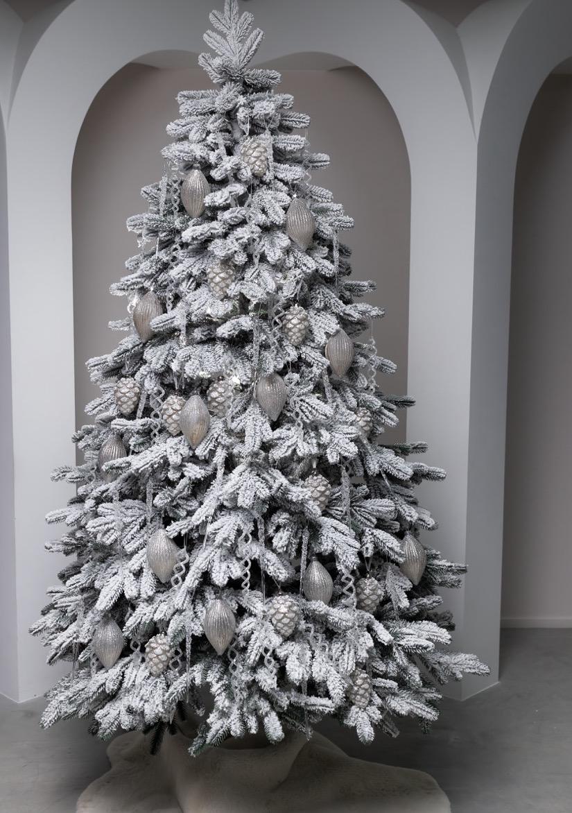 Штучна ялинка Аріана з підставкою засніжена 2.13 см