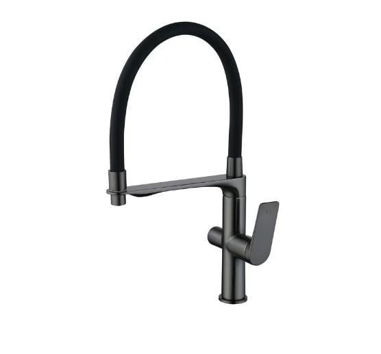 Смеситель для кухни MIXXUS Premium DERBY 021 Nut с выходом для питьевой воды Graphite Refl Black (MI6612)