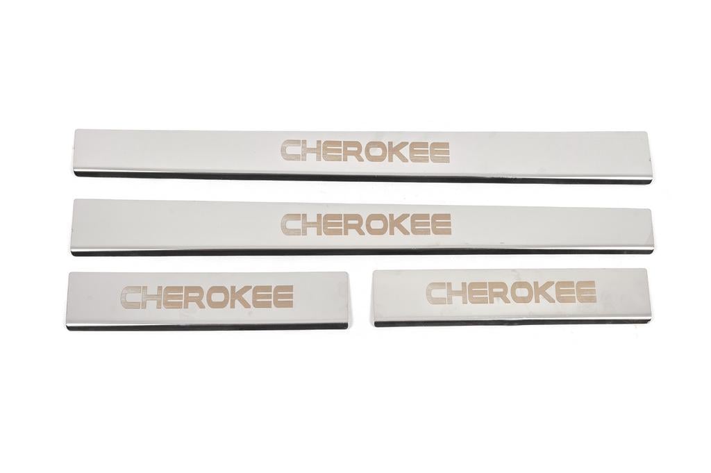 Накладки на пороги Carmos V-2 для Jeep Grand Cherokee WK 2004-2010 гг. нержавеющая сталь Хром