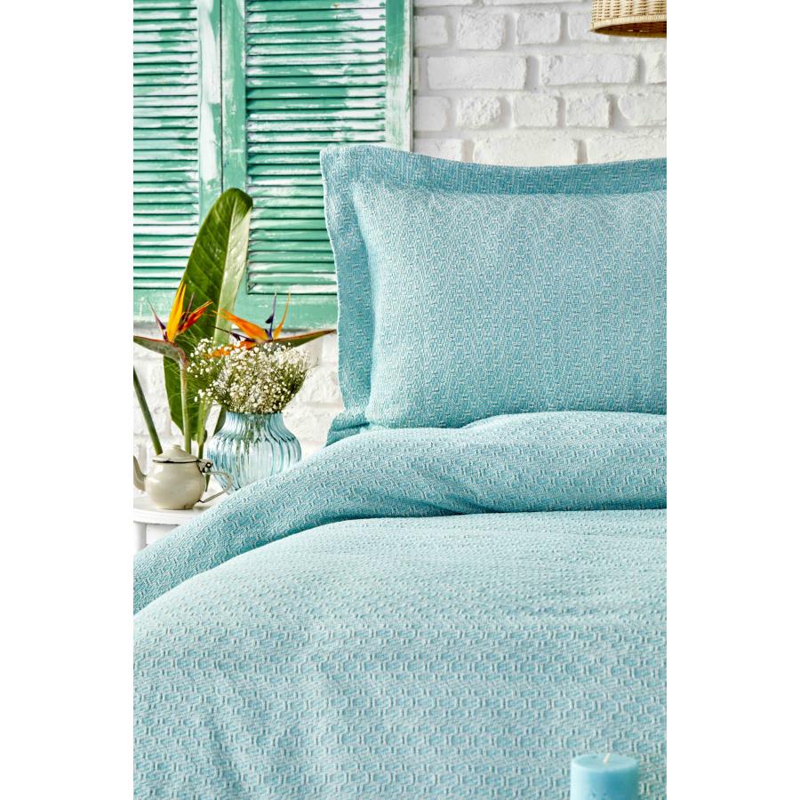 Покривало з наволочками Karaca Home-Stella 230х240 см євро Ментоловий (67919) - фото 2 Покривало з наволочками Karaca Home-Stella 230х240 см євро Ментоловий (67919) - фото 2