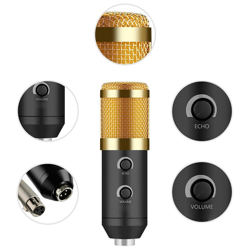 Мікрофон студійний зі стійкою UKC Music D.J. M-800U Black/Gold - фото 9 Мікрофон студійний зі стійкою UKC Music D.J. M-800U Black/Gold - фото 9