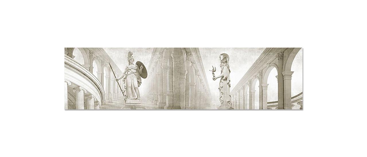 Кухонный фартук Античный зал из самоклеющейся виниловой пленки 65х250 см Серый