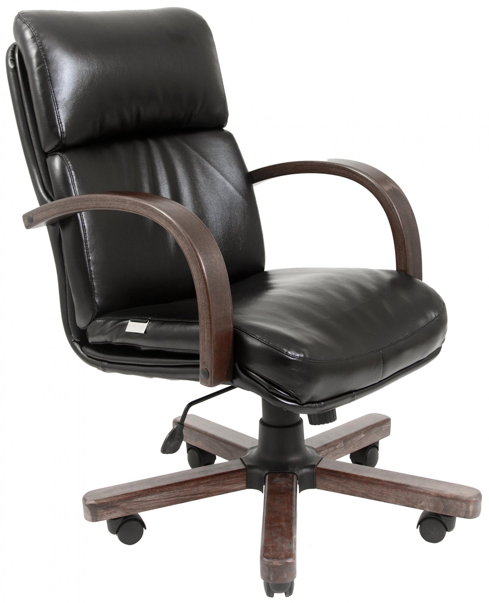 Офісне крісло керівника Richman Dakota шкіра Комбо Люкс Wood М1 Tilt Чорний (605c9a37dfe672141c1092b6)