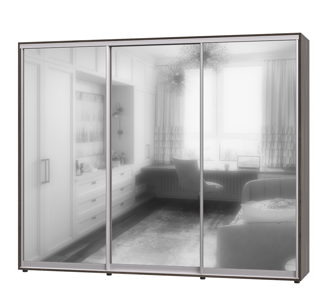 Шафа-купе тридверна Еверест ШК-04 260х60х220 см Шамоні темний (07283)