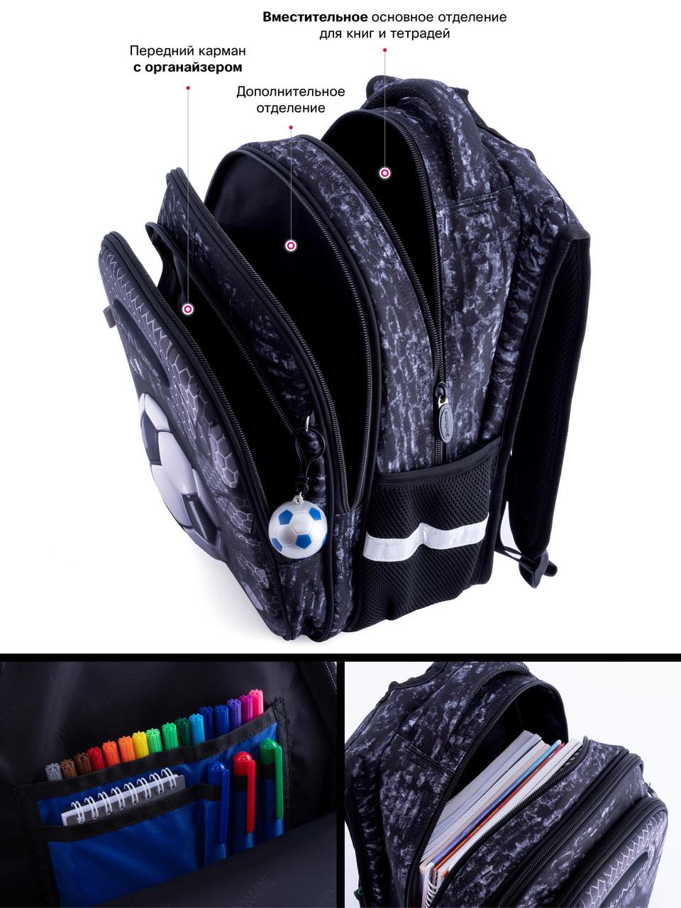 Рюкзак школьный для мальчиков SkyName Футбольный мяч R1-017 для 1-4 классов (1573878009) - фото 4 Рюкзак школьный для мальчиков SkyName Футбольный мяч R1-017 для 1-4 классов (1573878009) - фото 4