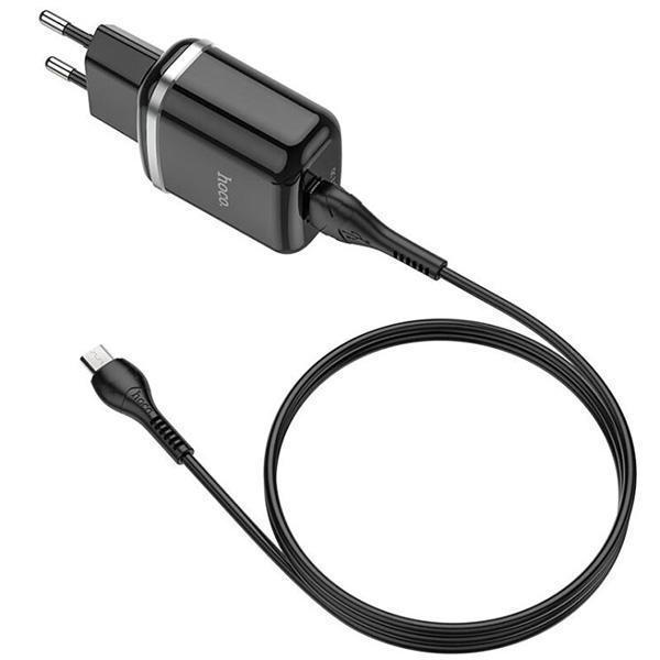 Зарядное устройство комплект-провод и вилка Hoco N3 Micro 1 USB 3A micro-USB black (3902) - фото 1