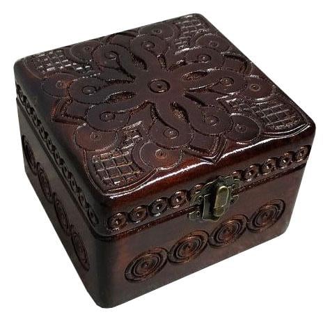 Шкатулка квадратная 12x12 см Красное дерево (00178)