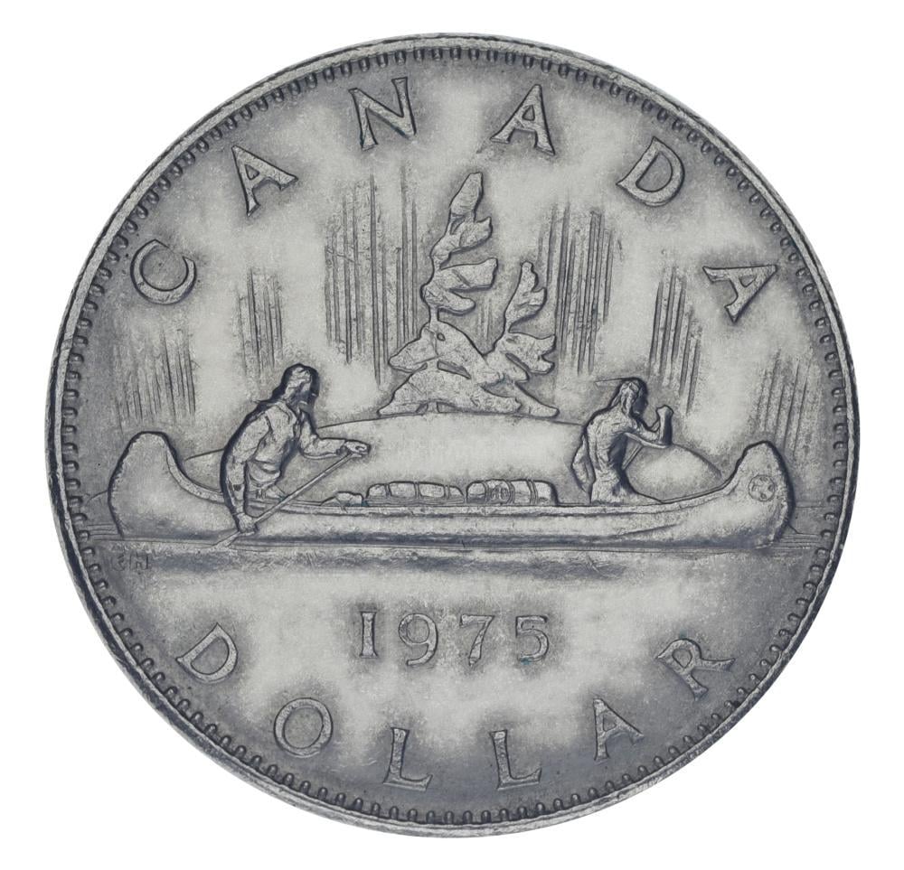 Колекційна монета Канада 1 долар 1975 F-VF Регулярний випуск - Подорож на каное (М23409)