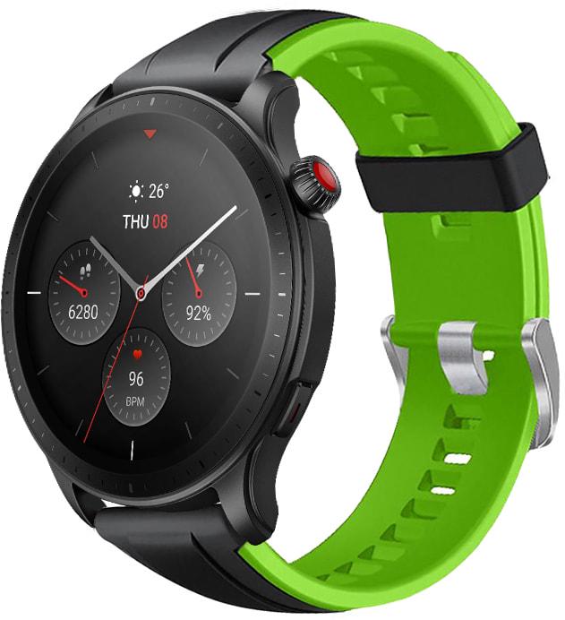 Ремешок Coholl для Amazfit GTR 4 22 мм Black Green (31094-4A)