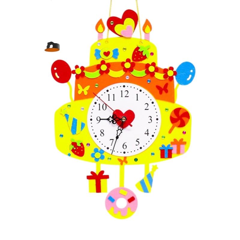 Часы настенные детские Торт 35x24 см аппликация из фетра (3136)