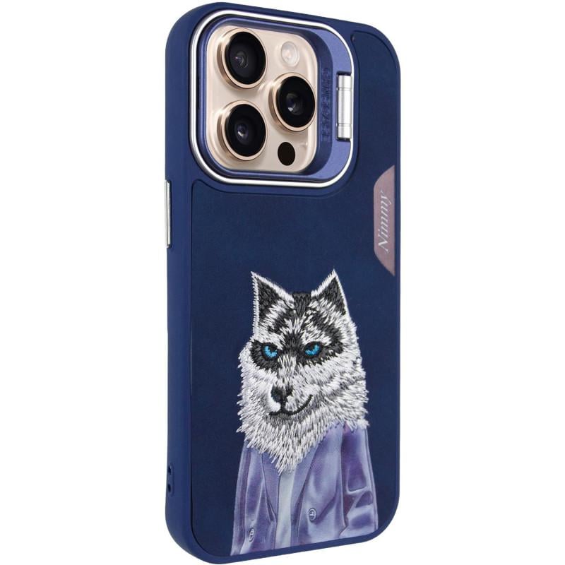 Противоударный Чехол с подставкой TPU+PC Friends для Apple iPhone 15 Pro (6.1") Blue Wolf
