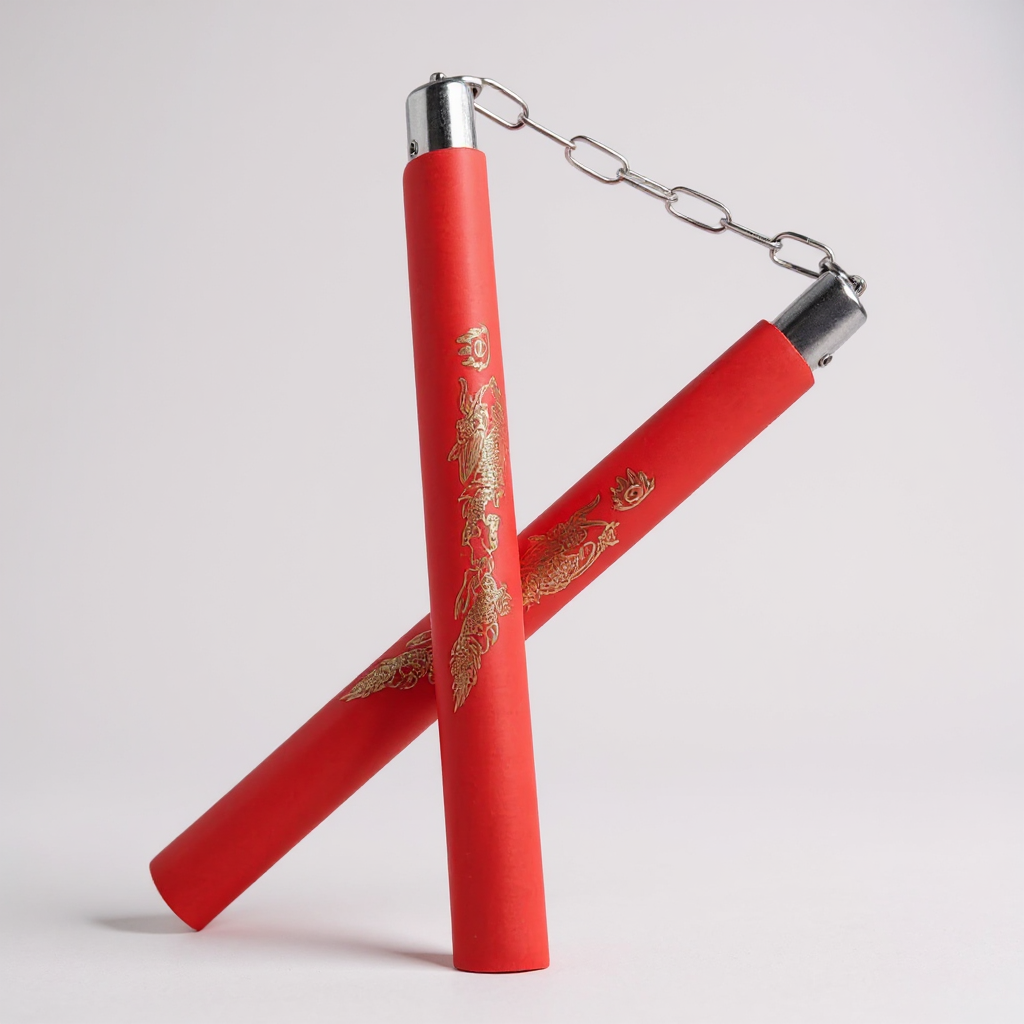 Нунчаки тренувальні Univerza Дракон з ланцюгом неопреновим покриттям для початківців Червоний - фото 1 Нунчаки тренувальні Univerza Дракон з ланцюгом неопреновим покриттям для початківців Червоний - фото 1