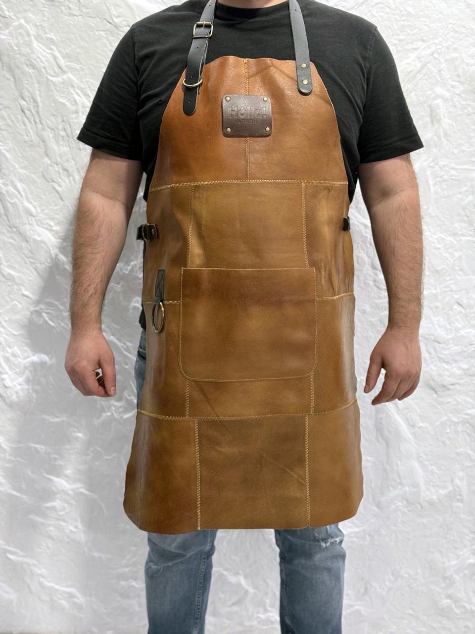 Фартух з натуральної шкіри HollaApron Rust (300003) - фото 5