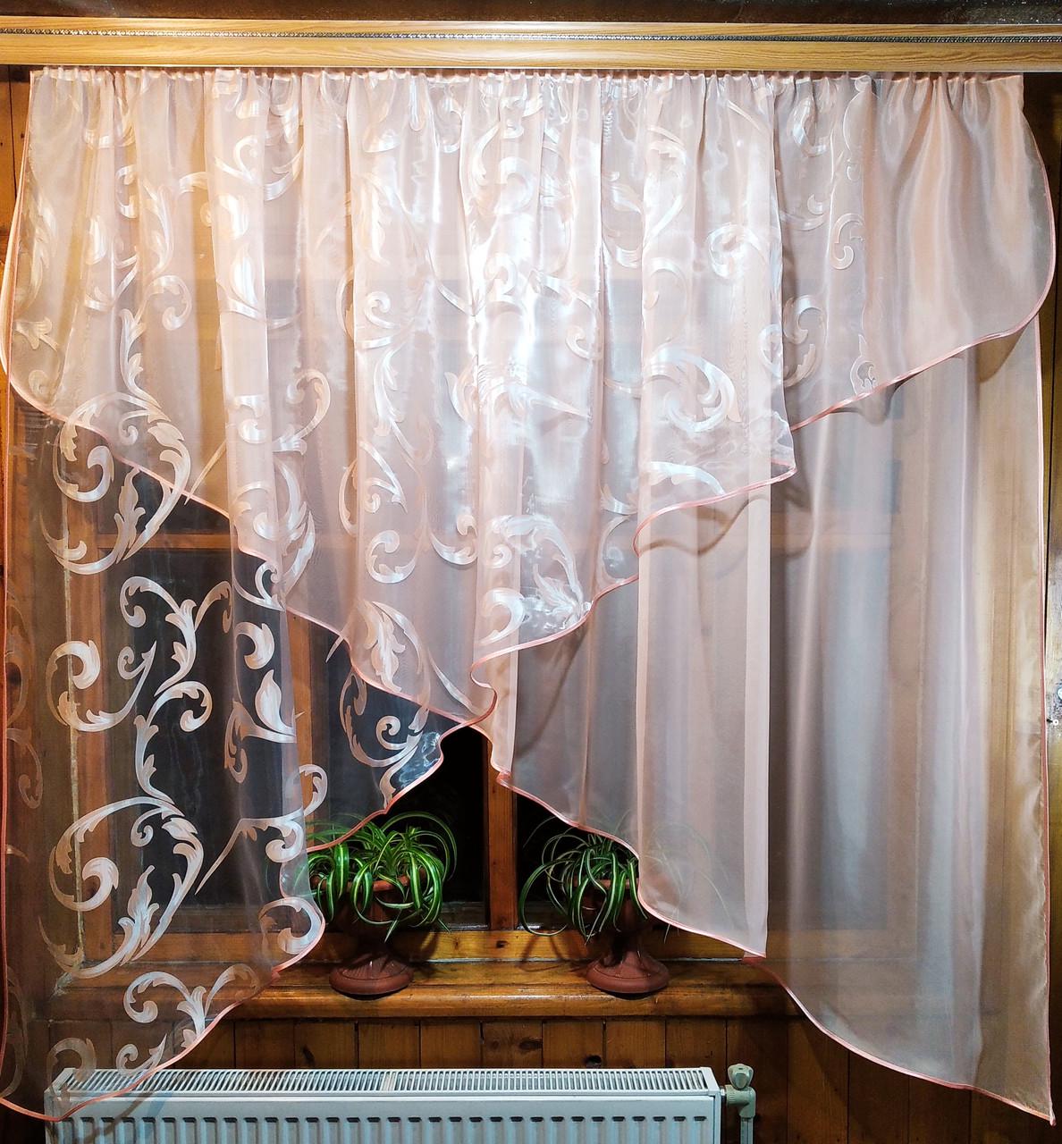 Шторы арка Стелла вензель Персиковый (1021669833)