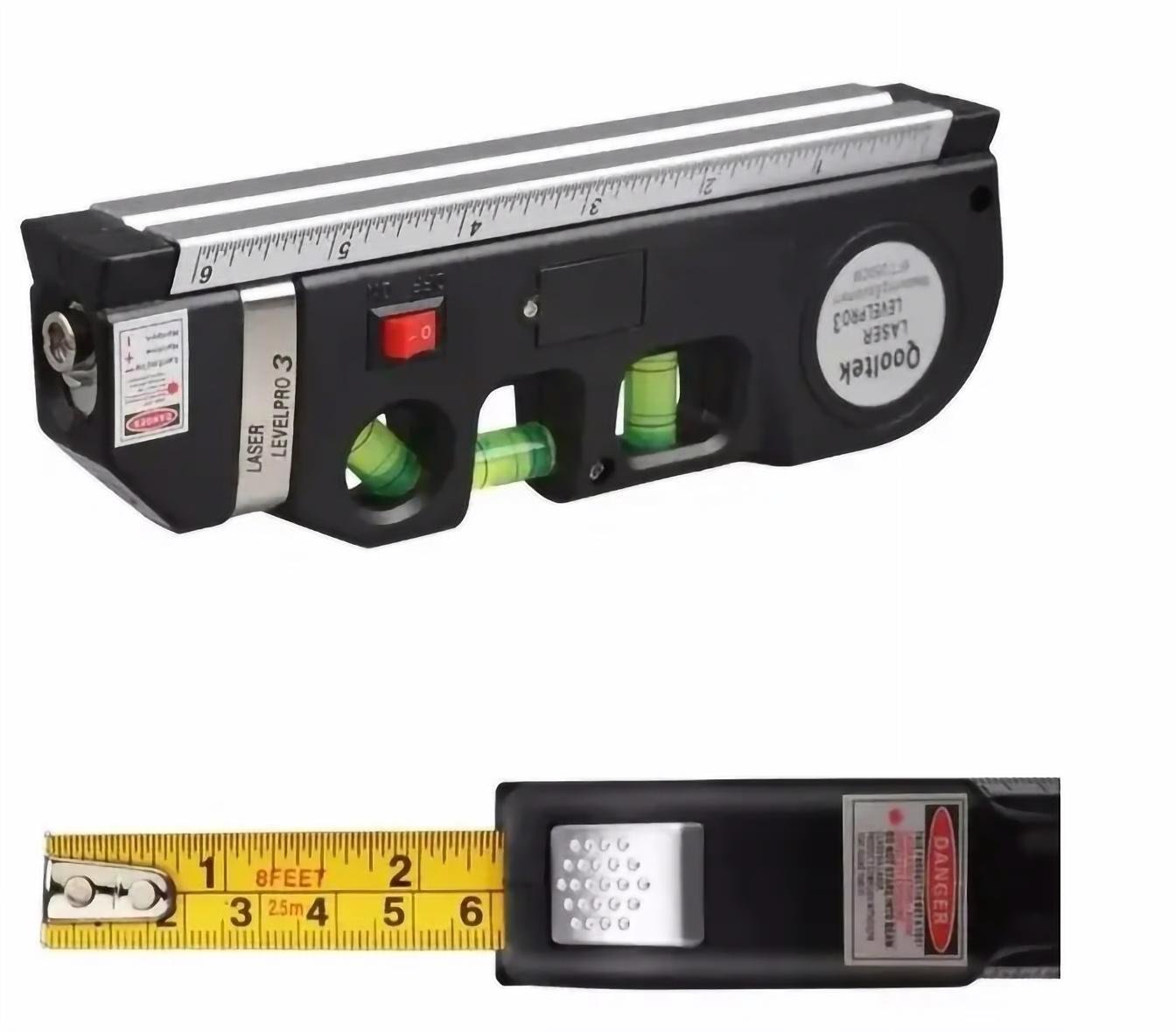 Лазерный уровень со встроенной рулеткой Fixit Laser Level Pro 3 4в1 рулетка/линейка