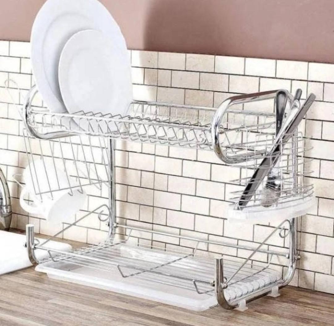 Сушарка для посуду Edenberg з нержавіючої сталі 2 яруси 55,8х24,4х33,8 см Сталевий (EB-2108) - фото 2